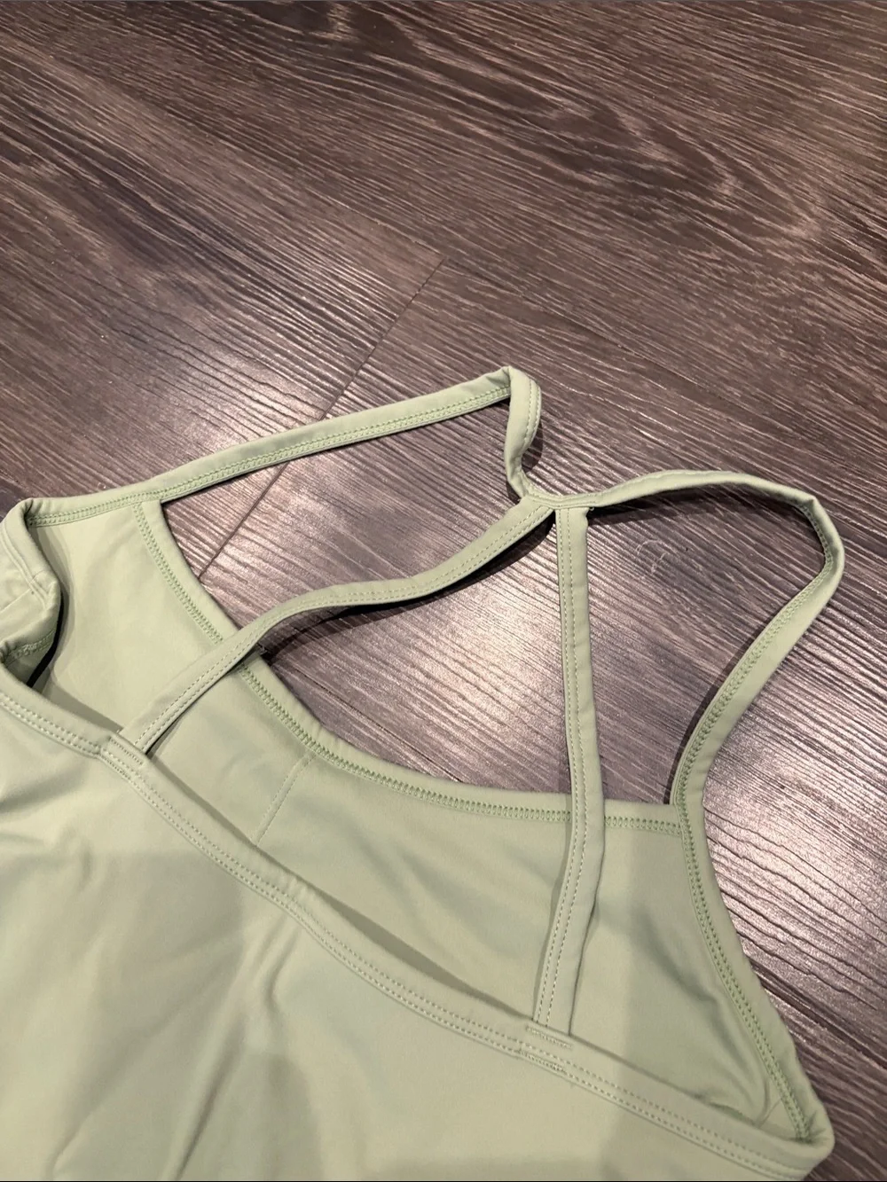 Light Green High-Rise Leggings with Strappy Crop Tank
